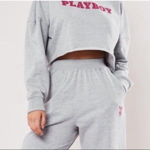 PLAYBOY Sweaters | Missguided X Playboy Grey Crop Sweater Sz2 | Poshmark